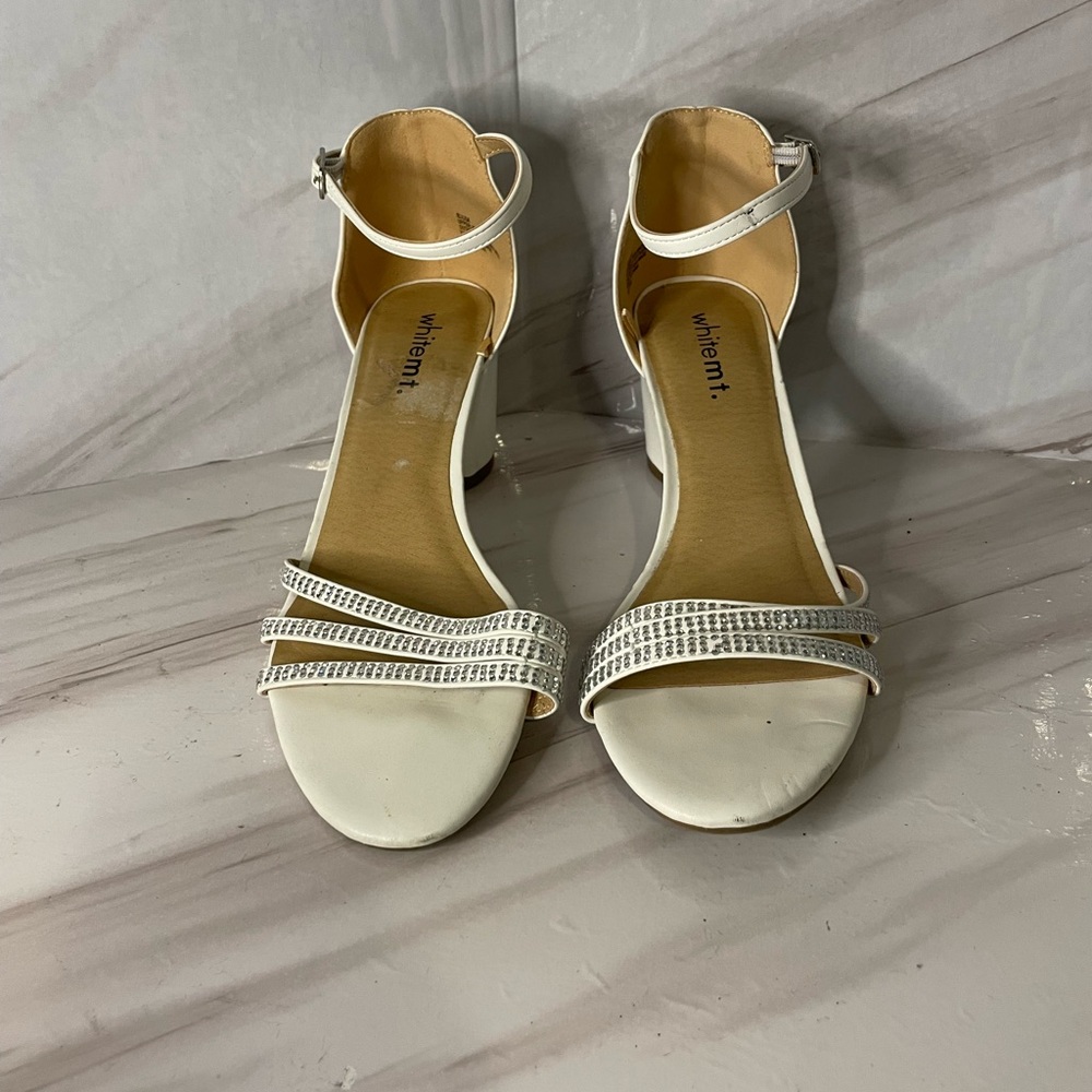 Chic White Heels with Rhinestone Accents